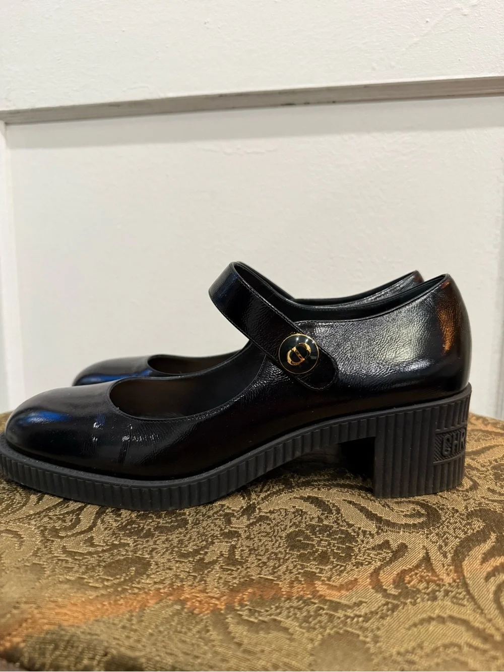Dior D-Doll Black Patent Mary Jane Block Heel Pumps - Picture 5 of 11